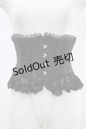 画像: ATELIER PIERROT / Frill Short Corset  ブラック H-24-09-09-1018-EL-TO-KB-ZH