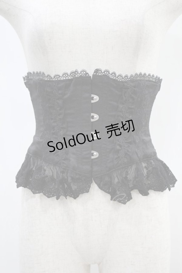 画像1: ATELIER PIERROT / Frill Short Corset  ブラック H-24-09-09-1018-EL-TO-KB-ZH (1)