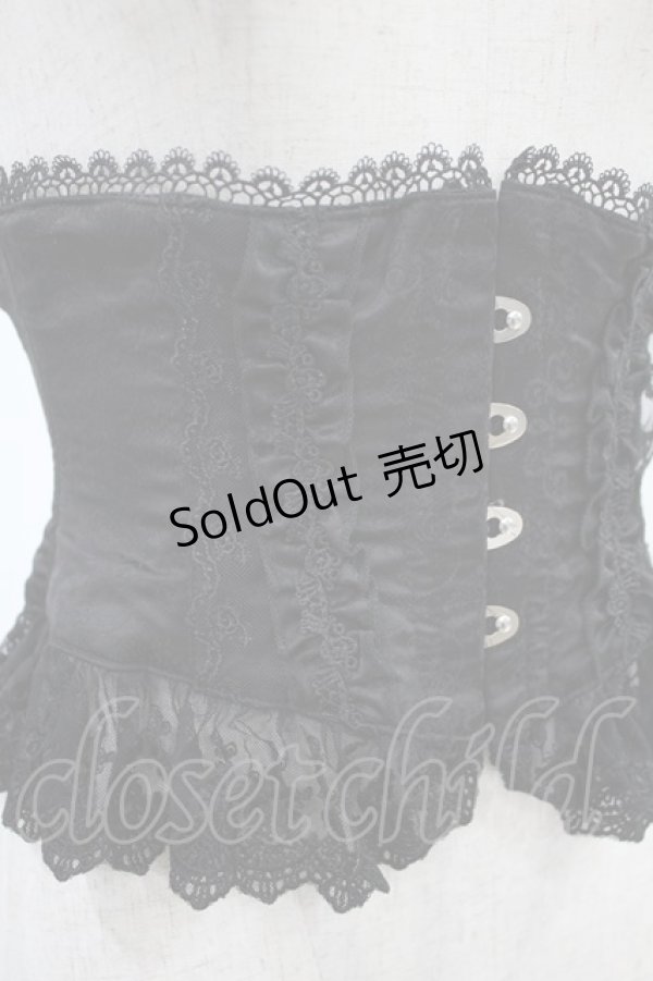 画像4: ATELIER PIERROT / Frill Short Corset  ブラック H-24-09-09-1018-EL-TO-KB-ZH (4)