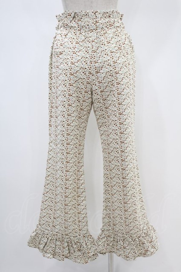 画像2: Candy Stripper / FLORAL GIRLY FRILL HEM FLARE PANTS  アイボリー H-24-09-10-1039-PU-PA-KB-ZH (2)