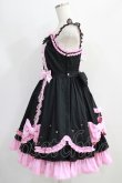 画像2: Angelic Pretty / くるくるリボンジャンパースカート（2008) Free ブラック/ピンク H-24-09-10-006-AP-OP-NS-ZH (2)