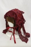 画像1: LIEF / Peau d`ane Fairytale Lacy Headdress  ボルドー H-24-09-12-004-LO-AC-NS-ZH (1)