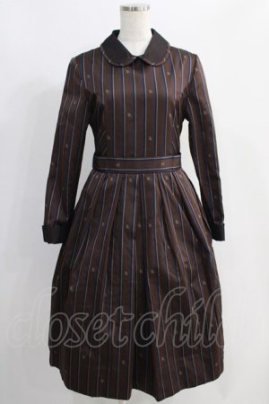 画像: Jane Marple / Regimental stripeのコレットドレス  ブラウン H-24-09-13-050-JM-OP-KB-ZH