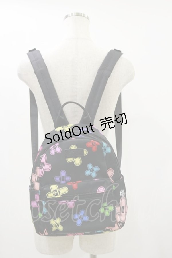 画像1: NieR Clothing / 総柄BACK PACK  黒 H-24-09-15-007-PU-BG-KB-ZH (1)