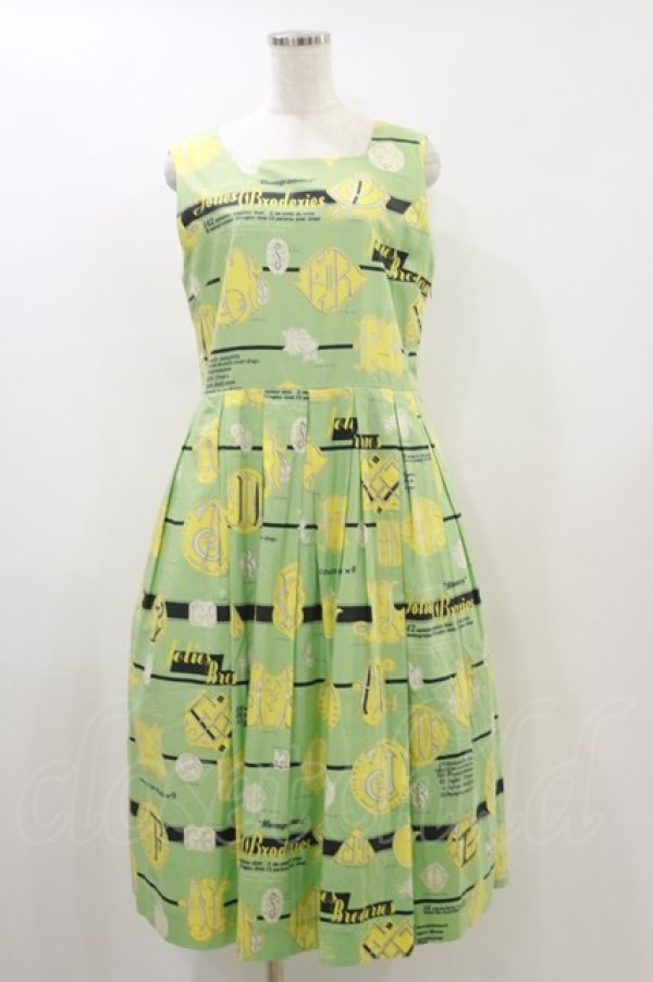 画像4: Jane Marple / Jolies broderies square dress  citron green H-24-09-15-020-JM-OP-KB-ZT096 (4)