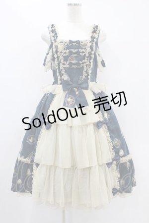 画像: metamorphose / 【プラスサイズ】Vintage cameo チュールフリルリボンdress プラスサイズ アンティークブルー(Navy) H-24-09-17-012-ME-OP-NS-ZH