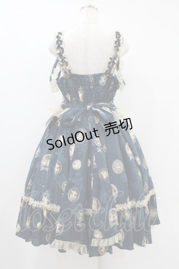 画像2: metamorphose / 【プラスサイズ】Vintage cameo チュールフリルリボンdress プラスサイズ アンティークブルー(Navy) H-24-09-17-012-ME-OP-NS-ZH (2)