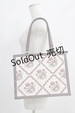 画像: axes femme POETIQUE / ローズ刺繍レトロトートバッグ  アイボリー H-24-09-18-002-AX-BG-NS-ZH