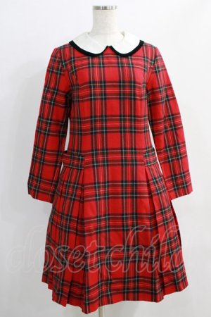 画像: Jane Marple / tartan check lycee onepiece  赤 H-24-09-23-013-JM-OP-KB-ZH