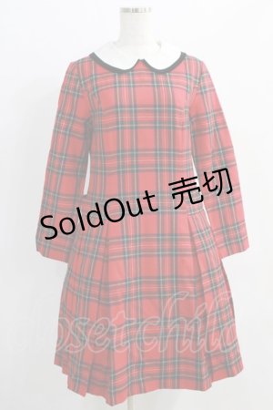 画像: Jane Marple / tartan check lycee onepiece  赤 H-24-09-23-013-JM-OP-KB-ZH