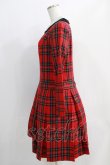 画像2: Jane Marple / tartan check lycee onepiece  赤 H-24-09-23-013-JM-OP-KB-ZH (2)