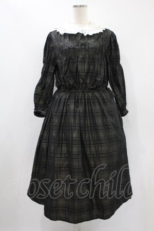 画像: Jane Marple / Memory shadow check shirring dress  ブラック H-24-09-24-1051-JM-OP-KB-ZH