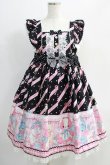 画像1: Angelic Pretty / MELODY TOYSハイウエストジャンパースカート Free ブラック H-24-09-24-010-AP-OP-NS-ZH (1)