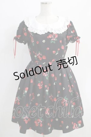 画像: Ank Rouge / StrawberryBouquetワンピース M ブラック H-24-09-24-019-CA-OP-NS-ZH