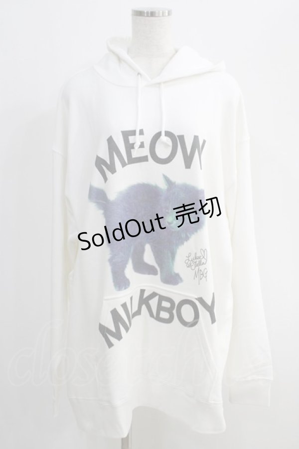 画像1: MILKBOY / MEOW BIG HOODIE F ホワイト H-24-09-27-076-MB-TO-KB-ZH (1)