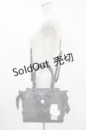 画像: Ank Rouge / ビジューリボン合皮BAG  ブラック H-24-09-28-052-CA-BG-NS-ZH