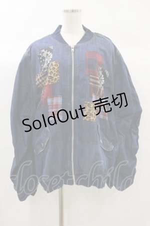 画像: Candy Stripper / CANDY PATCHWORK DENIM BLOUSON 2 インディゴ H-24-09-29-047-PU-JA-KB-ZH