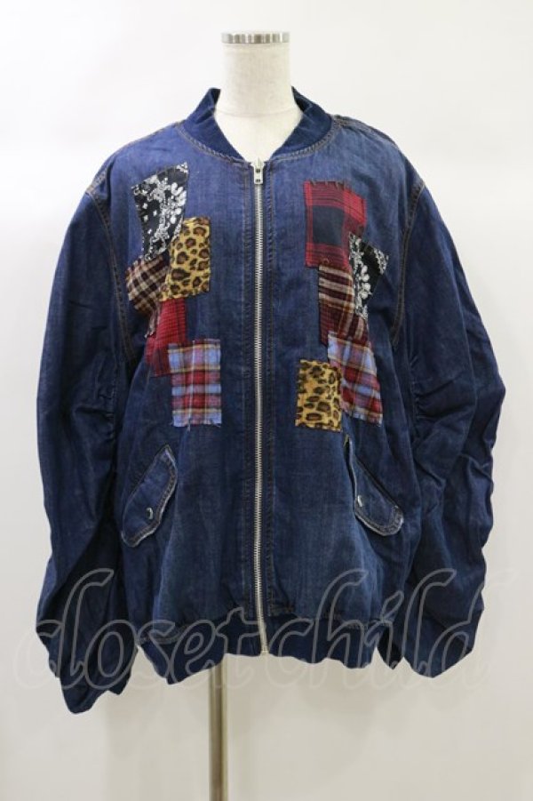 画像1: Candy Stripper / CANDY PATCHWORK DENIM BLOUSON 2 インディゴ H-24-09-29-047-PU-JA-KB-ZH (1)