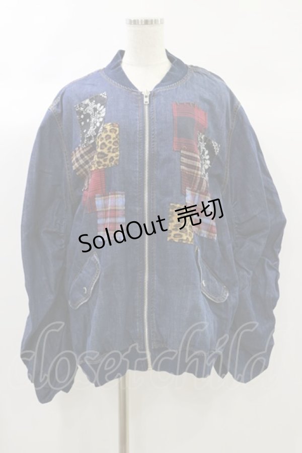 画像1: Candy Stripper / CANDY PATCHWORK DENIM BLOUSON 2 インディゴ H-24-09-29-047-PU-JA-KB-ZH (1)