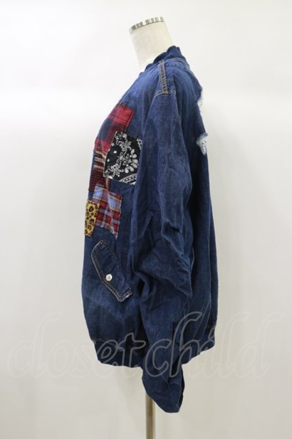 画像3: Candy Stripper / CANDY PATCHWORK DENIM BLOUSON 2 インディゴ H-24-09-29-047-PU-JA-KB-ZH (3)