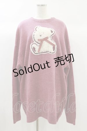 画像: Candy Stripper / LOOKS LONELY TEDDY KNIT  ピンク H-24-09-29-037-PU-OP-KB-ZH