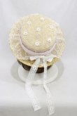 画像2: Angelic Pretty / Lacy GardenストローHat  ナチュラル/ピンク H-24-09-30-009-AP-AC-NS-ZH (2)