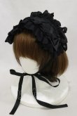 画像1: ATELIER PIERROT / Lace-up Frill Headdress  ブラック H-24-10-01-013-EL-AC-KB-ZH (1)