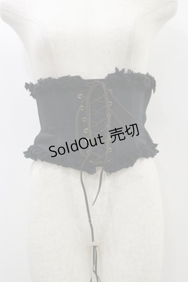 画像1: ATELIER PIERROT / "decay"series corset  黒×茶 H-24-10-01-014-EL-ZA-KB-ZH (1)