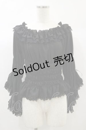 画像: Vallee lys / Blossom Breeze Blouse  ブラック H-24-10-01-038-GO-BL-KB-ZH