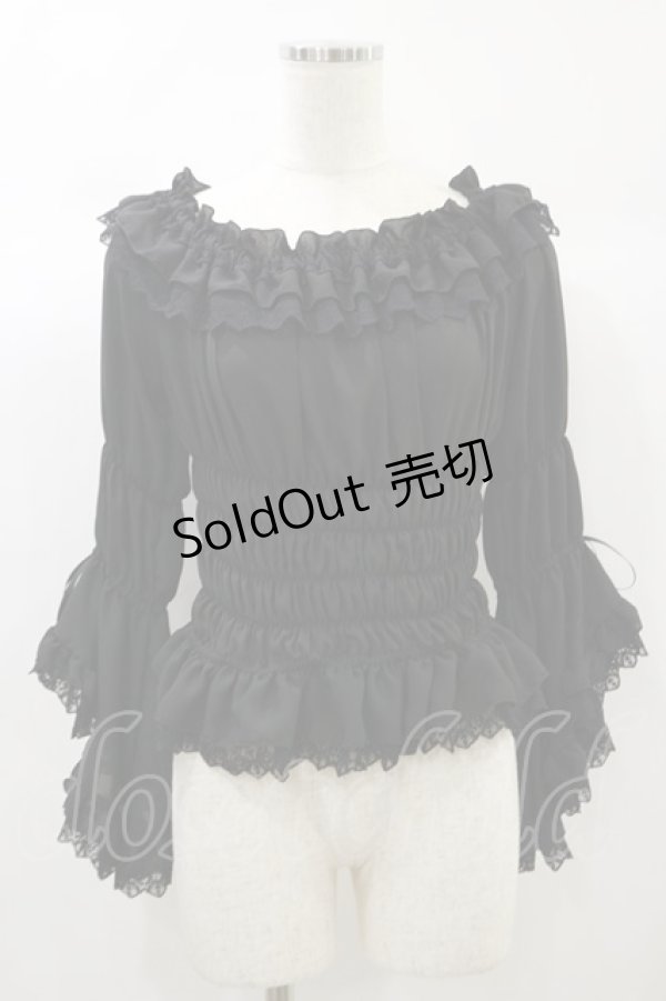 画像1: Vallee lys / Blossom Breeze Blouse  ブラック H-24-10-01-038-GO-BL-KB-ZH (1)