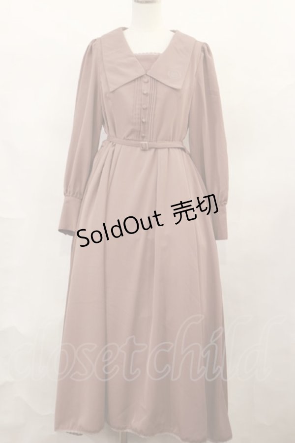 画像1: Maison de FLEUR Petite Robe canone / さんかくレースのお願いワンピース S Light Brown H-24-10-02-1024-EL-OP-NS-ZH (1)