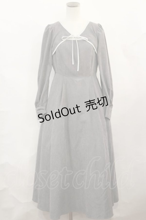 画像1: Maison de FLEUR Petite Robe canone / 眠れない日のワンピース S Gray H-24-10-02-1030-EL-OP-NS-ZH (1)