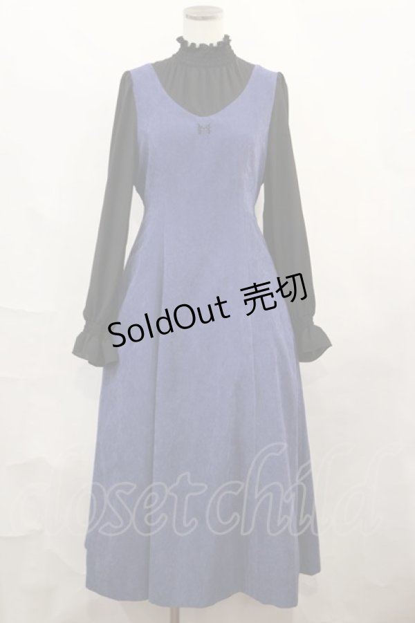 画像1: Maison de FLEUR Petite Robe canone / イリスの図書室ワンピース S Navy H-24-10-02-1032-EL-OP-NS-ZH (1)