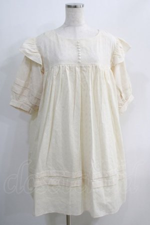 画像: Maison de FLEUR Petite Robe canone / エンジェルショルダースモックワンピース Free off white H-24-10-05-072-EL-OP-NS-ZH