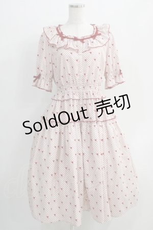 画像: Melody BasKet / Little dot heartワンピース M レッド H-24-10-06-016-LO-OP-KB-ZH