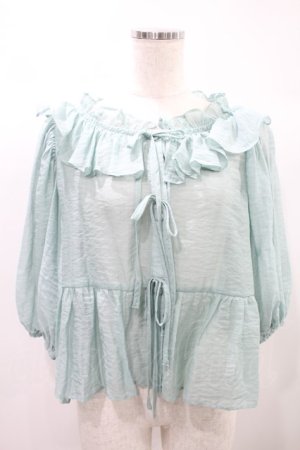 画像: Candy Stripper / ANGELIC RIBBON SHEER BLOUSE  ミント H-24-10-08-1025-PU-BL-KB-ZT191