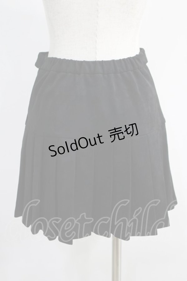 画像3: M me eme / Suede pleated skirt Free ブラック H-24-10-09-064-GO-SK-NS-ZH (3)