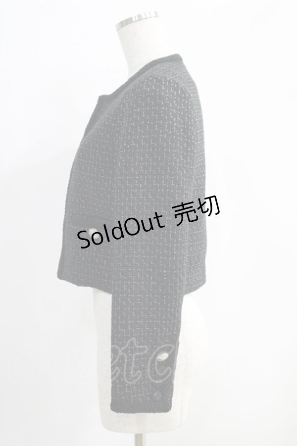 画像2: Riu / MIX Tweed Jacket  Free ブラック H-24-10-09-066-GO-JA-NS-ZH (2)