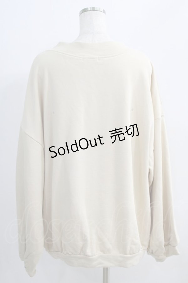 画像3: FICTION TOKYO / V Shaped Neck Ribbon Sweat Free Beige H-24-10-09-082-GO-TO-NS-ZH (3)