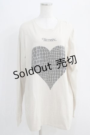 画像: FICTION TOKYO / Croco Heart Longsleeve T Free Beige H-24-10-09-083-GO-TS-NS-ZH