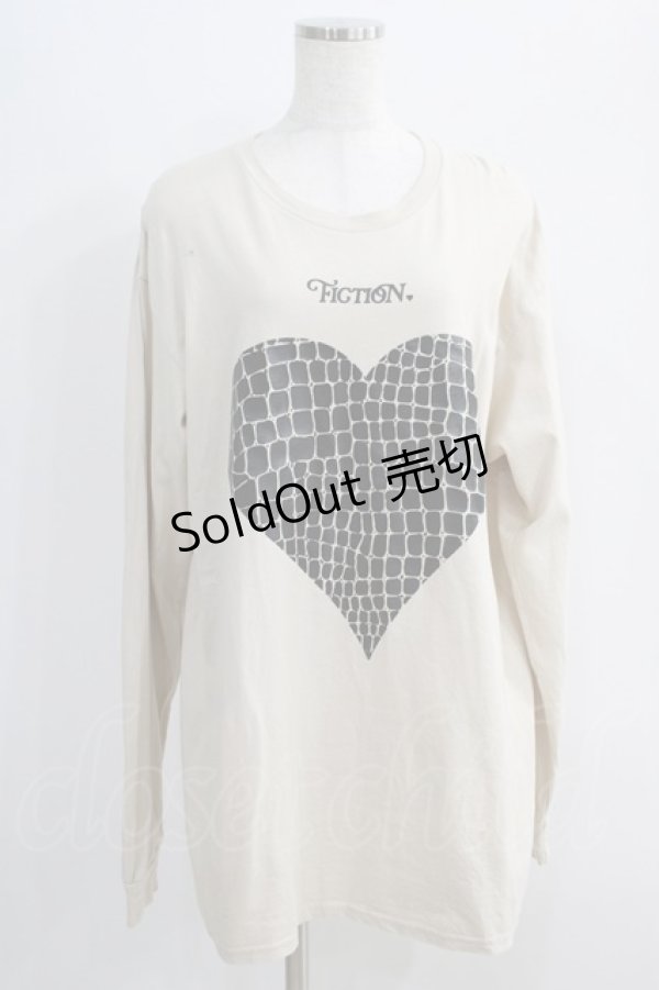 画像1: FICTION TOKYO / Croco Heart Longsleeve T Free Beige H-24-10-09-083-GO-TS-NS-ZH (1)