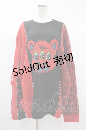 画像: Candy Stripper / HILARIOUS BEAR KNIT  レッド H-24-10-10-049-PU-TO-KB-ZH