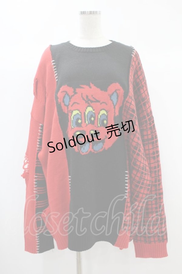 画像1: Candy Stripper / HILARIOUS BEAR KNIT  レッド H-24-10-10-049-PU-TO-KB-ZH (1)