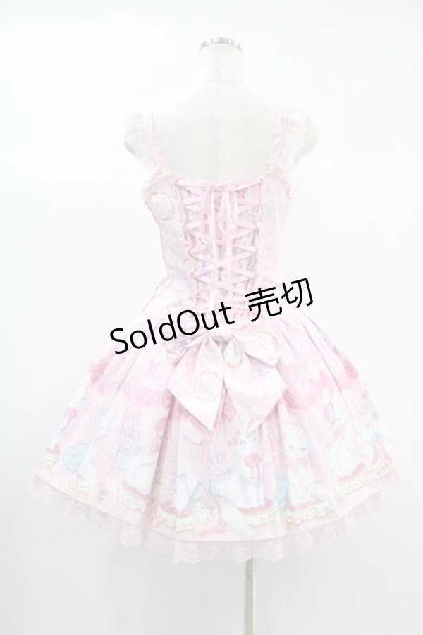 画像2: Angelic Pretty / Dolly Catローウエストジャンパースカート Free ピンク H-24-10-10-1003-AP-OP-NS-ZH (2)