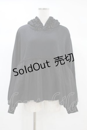 画像: Candy Stripper / TULLE TIERED HOODIE 2 ブラック H-24-10-12-042-PU-TO-NS-ZH