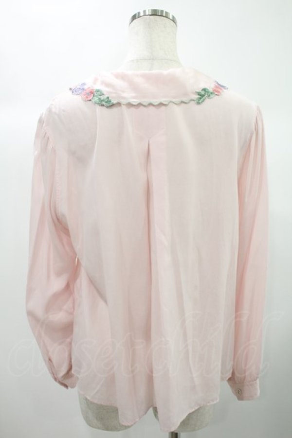 画像3: Jane Marple / Flower embroidery collar blouse  ピンク H-24-10-12-1031-JM-BL-KB-ZH (3)