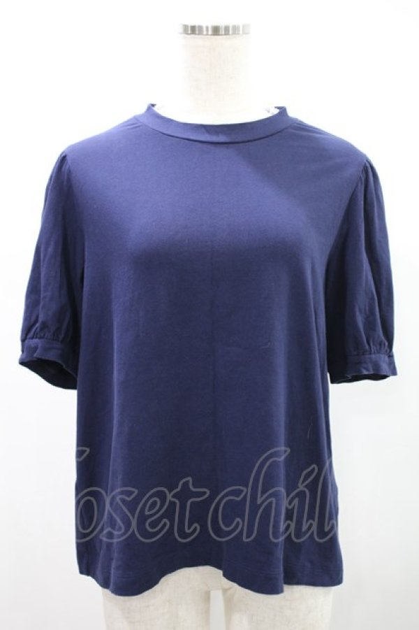 画像1: Jane Marple / Tulle Frill Puffy Sleeve Pullover  ネイビー H-24-10-12-1032-JM-TO-KB-ZT139 (1)