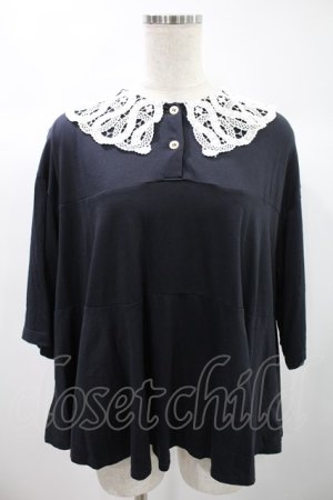 画像: Jane Marple Dans Le Saｌon / Vintage Lace Collar Flare Pullover  ネイビー H-24-10-12-1033-JM-TO-KB-ZH