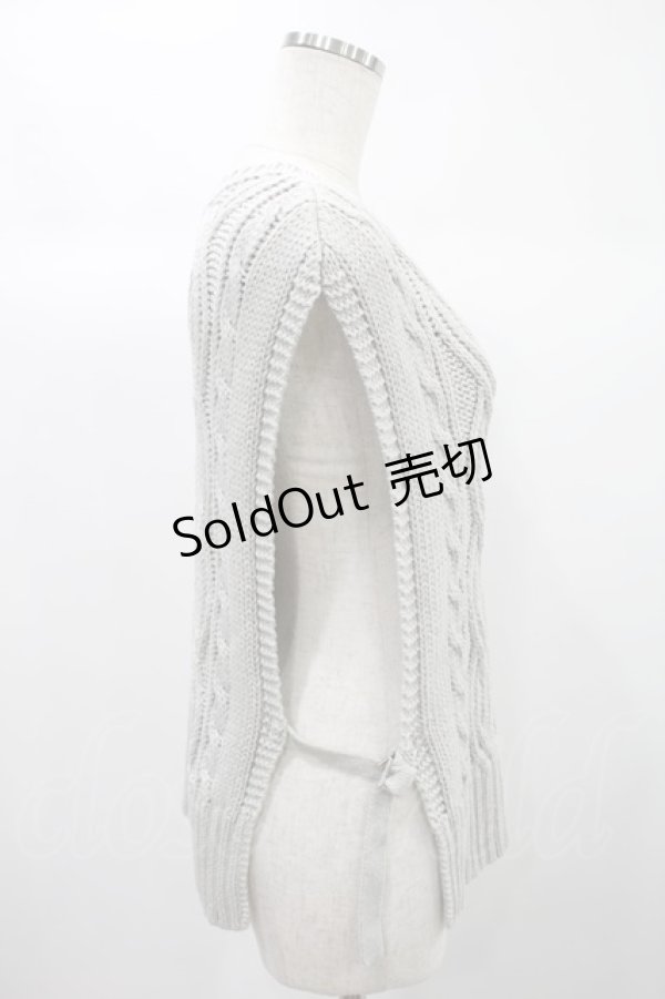 画像2: Jane Marple Dans Le Saｌon / Cotton Cashmere Lily-Yarn Poncho  グレー H-24-10-12-1035-JM-TO-KB-ZH (2)