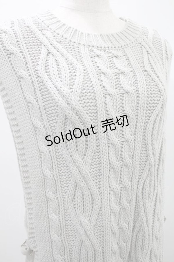 画像4: Jane Marple Dans Le Saｌon / Cotton Cashmere Lily-Yarn Poncho  グレー H-24-10-12-1035-JM-TO-KB-ZH (4)